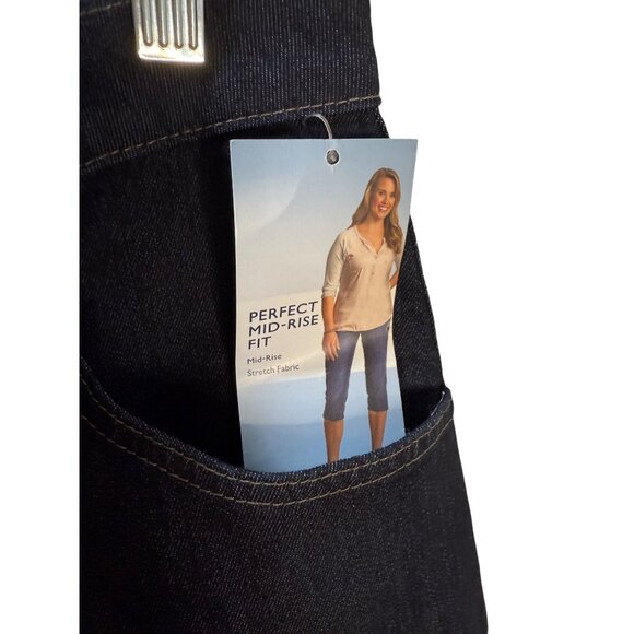 Riders By Lee Womens Mid Rise‎ Capri Jeans Dark Wash Stretch Denim Size 8M - Picture 10 of 14